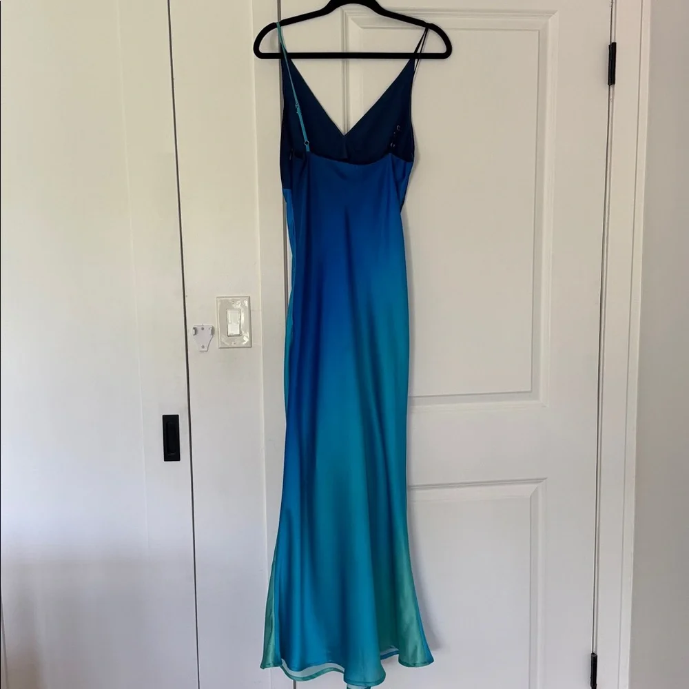 12th Tribe Mirabella Blue Satin Sorbet Maxi Dress - Picture 8 of 9